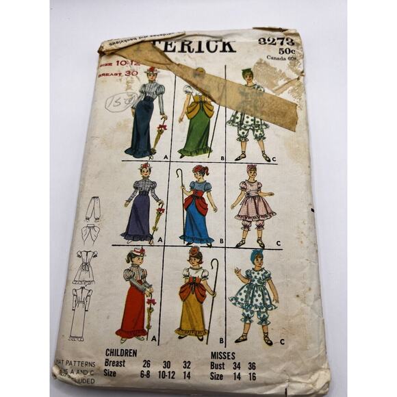 Vintage 1960s 1970s Sewing Pattern Bo Peep Victorian Renaissance Butterick 8273 - Picture 1 of 2